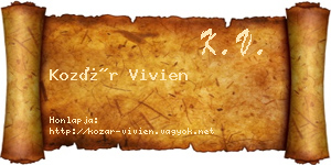 Kozár Vivien névjegykártya